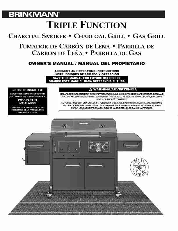 Brinkmann Charcoal Grill CHARCOAL SMOKER CHARCOAL GRILL-page_pdf